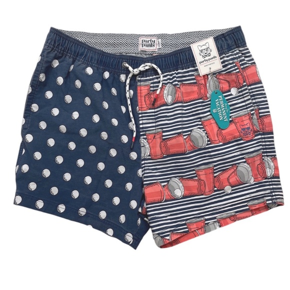 Party Pants Hall of Shame Beer Pong Swim Trunk Shorts XL - Picture 1 of 11